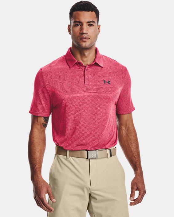 Polo UA Vanish Seamless Mapped pour homme, Pink, pdpMainDesktop image number 0
